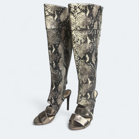 Reg $250 GUESS Snake Skin Thigh High Boots size 5 1/2 - Picture 1 of 9